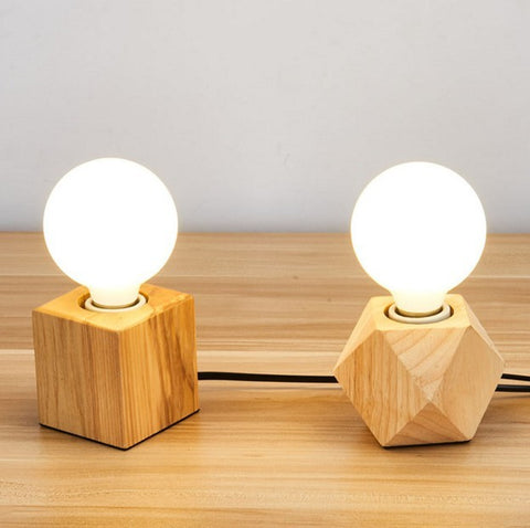 Minimalist Nordic Solid Wood Table Lamp with Soft Lighting for Bedroom and Living Room - Nook Essence